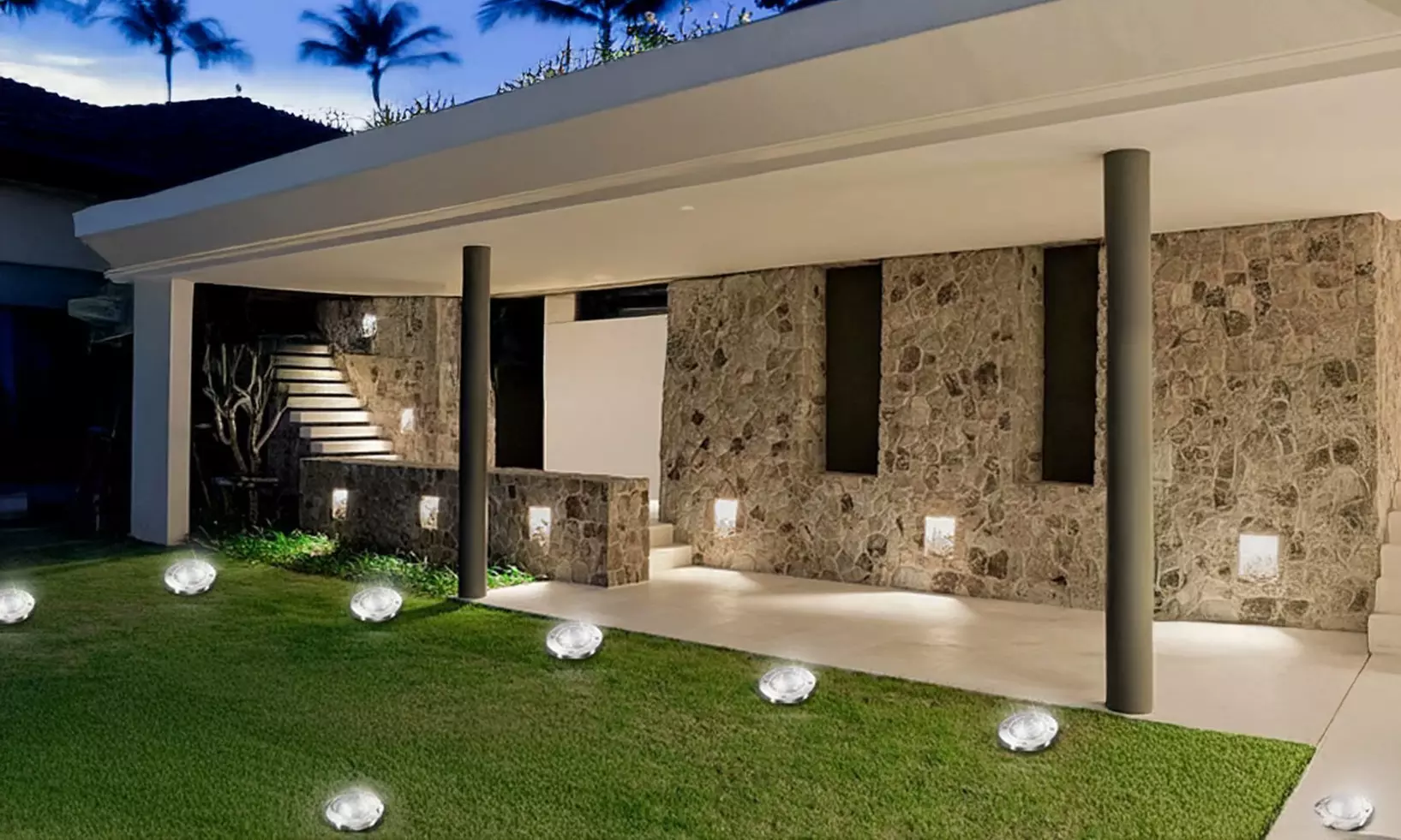 8-Pack Solar LED Outdoor Garden Ground Landscape Lights - Second Medium