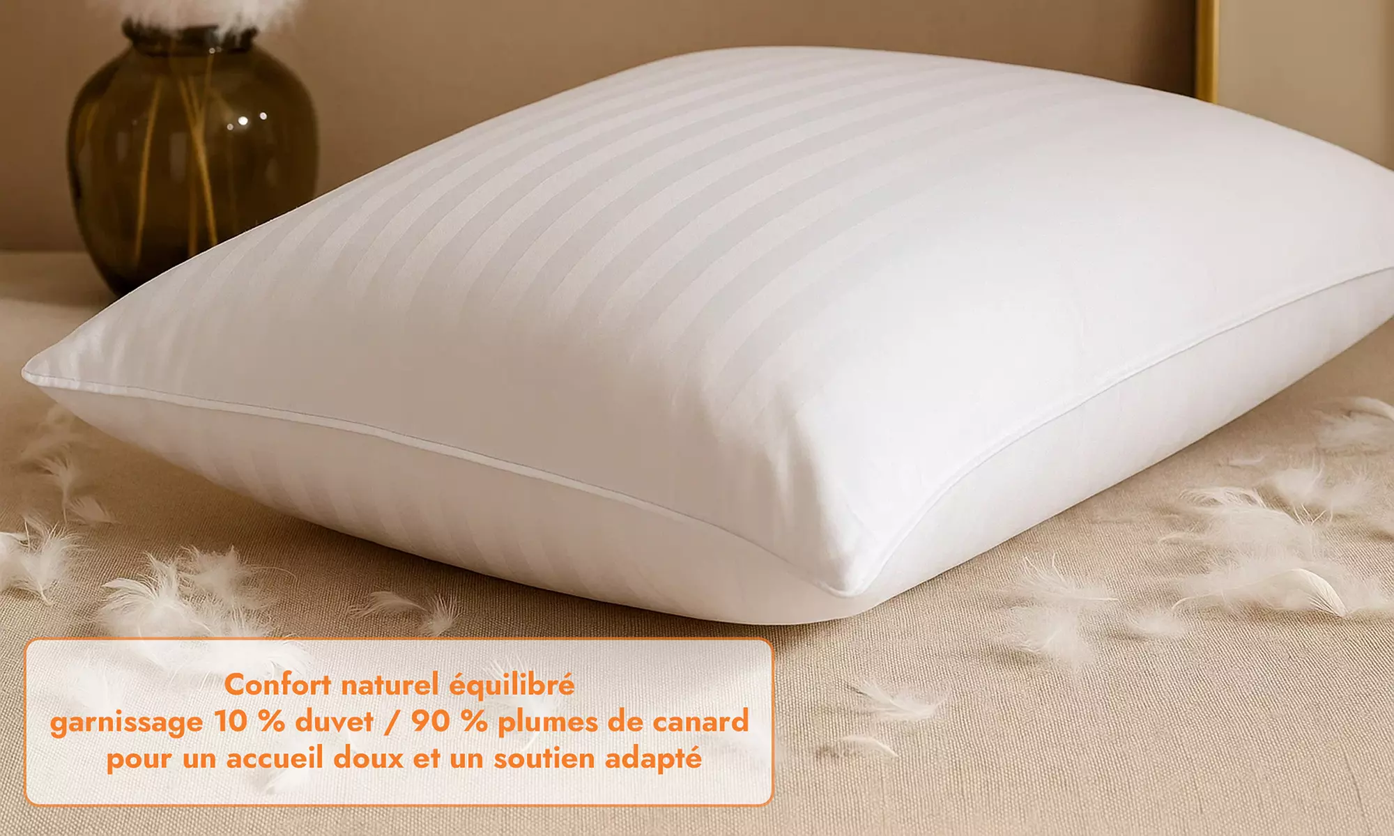 Oreillers, Plumes Palace, Plumes et duvet, Sampur