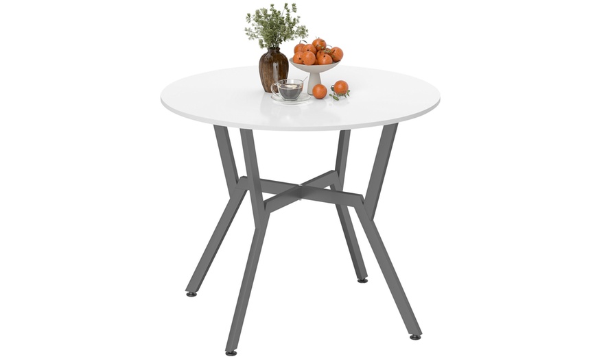 Image 8: Small Kitchen Table with Black Steel Legs, Dining Table