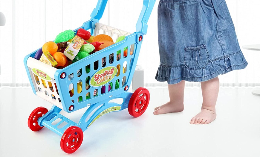 Image 8: deAO Shopping Cart Trolley for Children
