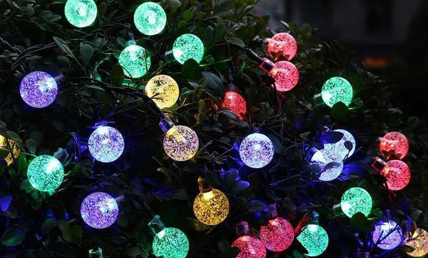 Image 5: 50 LED Multi-Coloured Solar Garden String Light-Multi-color/Warm/White