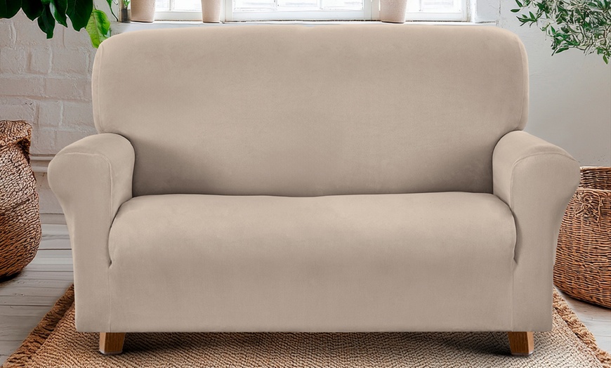 Image 27: Funda impermeable de terciopelo de poliéster para sillón o sofá