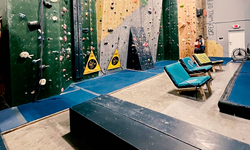 Image 1: Indoor Climbing Day Pass + Gear Rental for 2, 3, 4, 5 or 6 