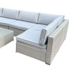 Image 3: 6-Seater U-Shaped Rattan Effect Garden Furniture Set