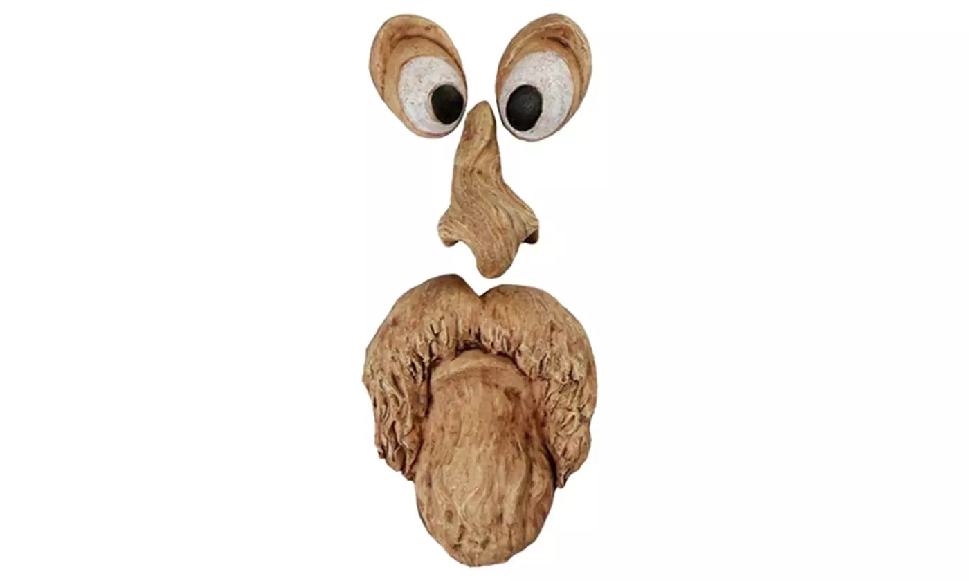 LakeForest Tree Faces Decor Funny Old Man Tree Hugger Bark Ghost Face Decoration