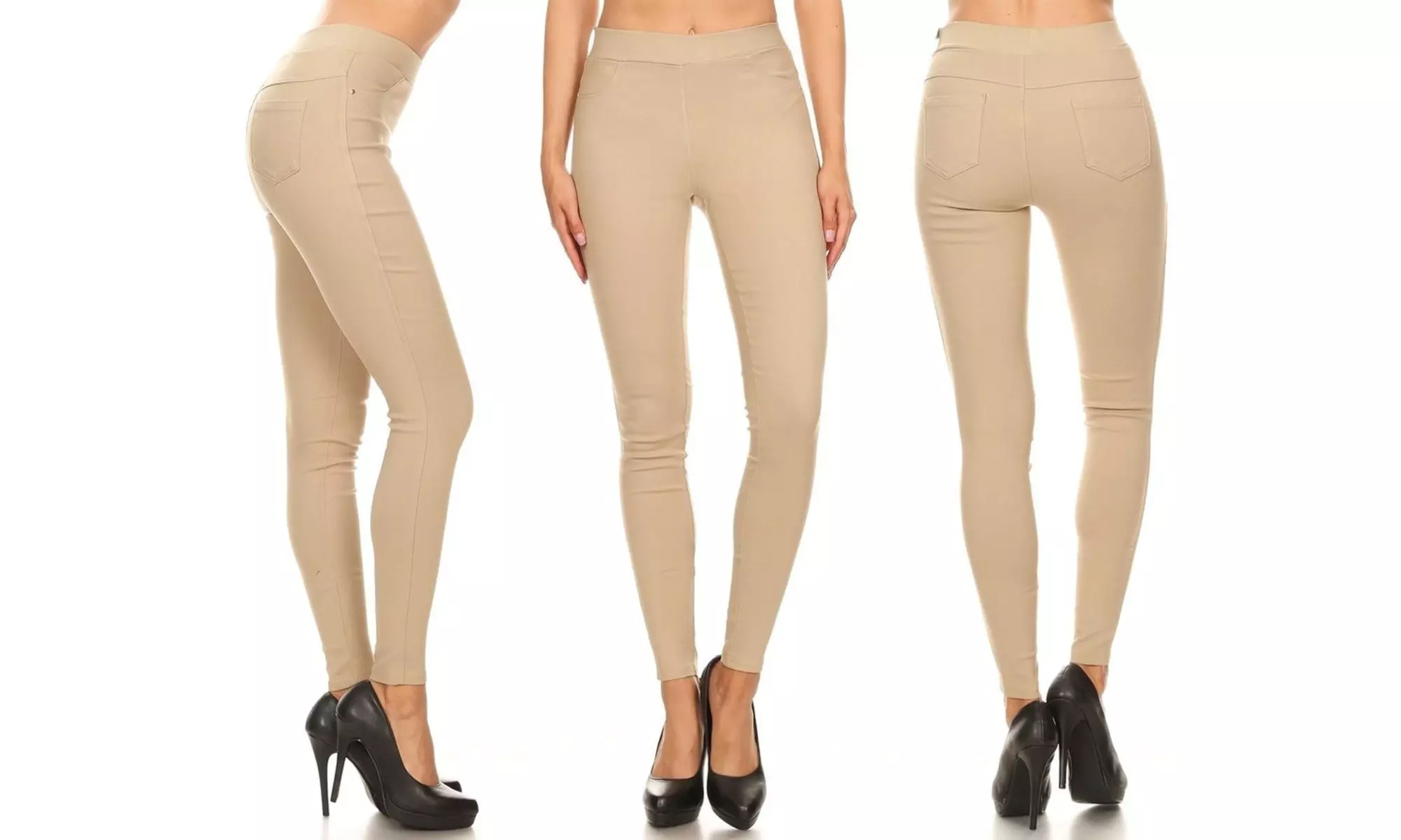 JVINI Women's High Waist Jegging Pull-On Stretch Pant With Plus Sizes