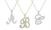 Script Initial Pendant Necklaces in Sterling Silver