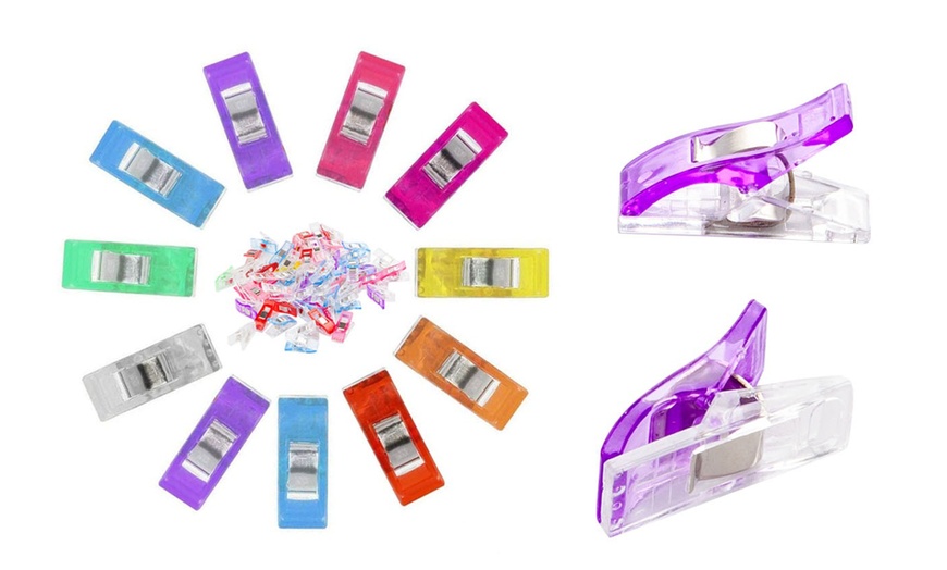 Image 2: 50/100Pcs Sewing Fabric Clips Clamp Craft Quilting Sewing Knitting Crochet Tools