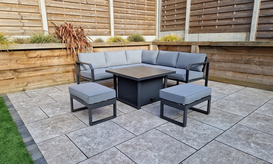 Image 2: Havana 6-Seater Corner Sofa Dining Set with Water-Resistant Cushions