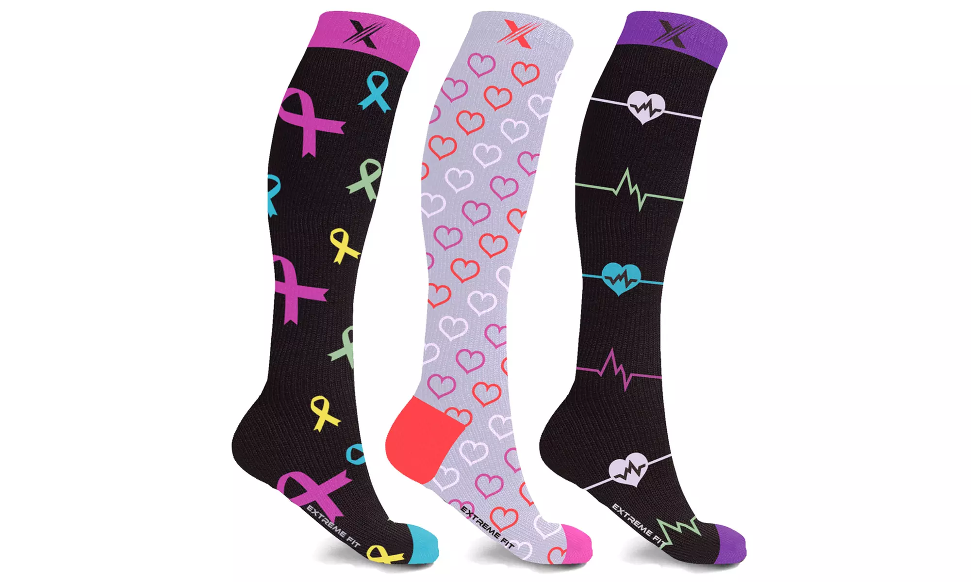 XTF Medical Knee-High Compression Socks Collection (3 or 6 Pairs)