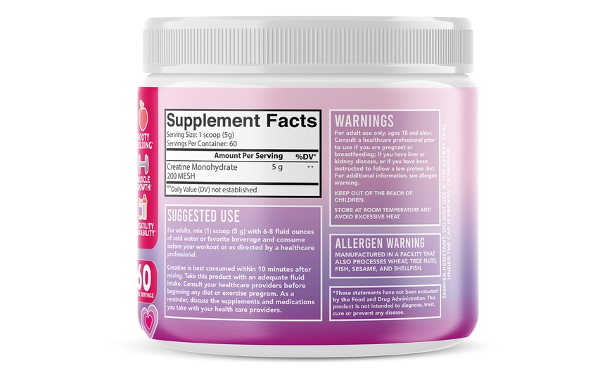 Image 5: 1, 2, or 4-Pack: Better Booty Creatine Powder for Women Unflavored Mix