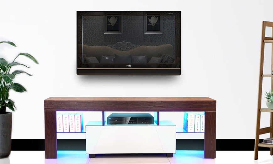 Image 2: TV Stand with LED Lights