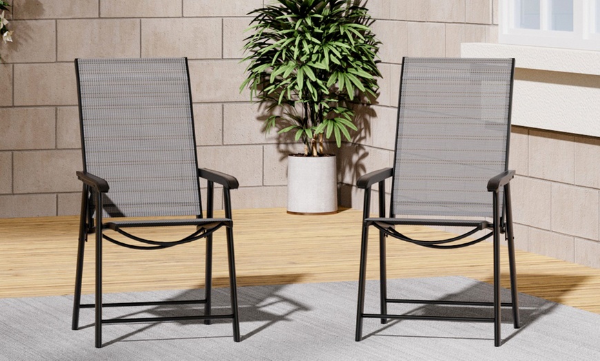 Image 10: Tempered Glass Table with Two Chairs