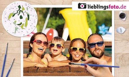 In 30 x 30 cm (für 36 Farben): Malen nach Zahlen – Vorlage mit personalisiertem Bild + ohne Rahmen (zzgl. Versandkosten) - Lieblingsfoto