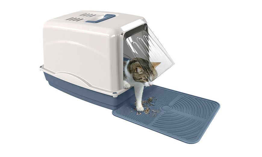 Image 1: Tapis rigide antidérapant de litière pour chat