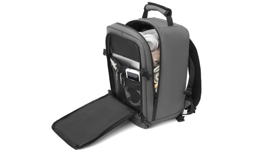 Image 26: KONO PVC Coated Water-Resistant Backpack Travel Business Laptop Bag