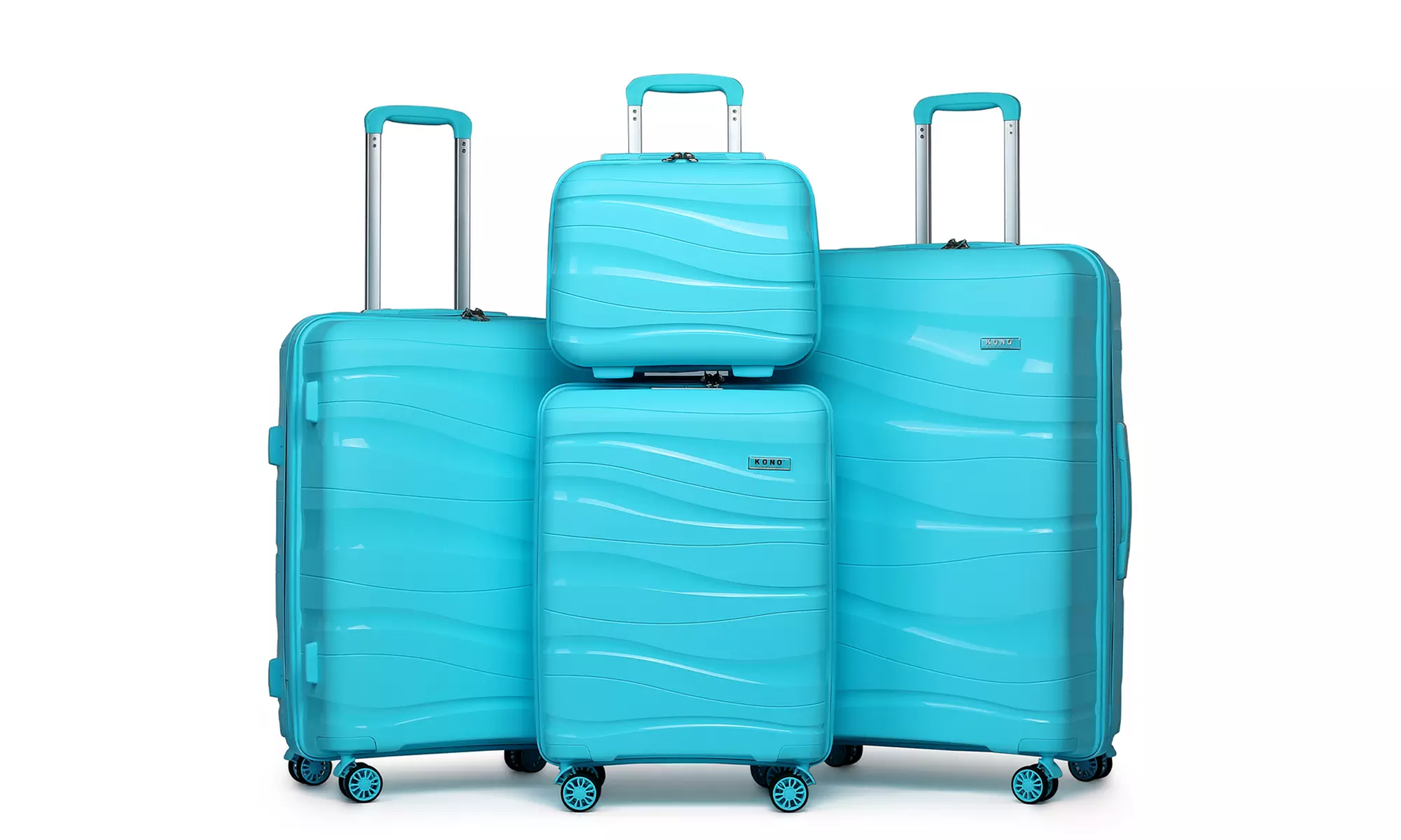 KONO One Or Four-Piece PP Hard Shell Suitcase with TSA Lock