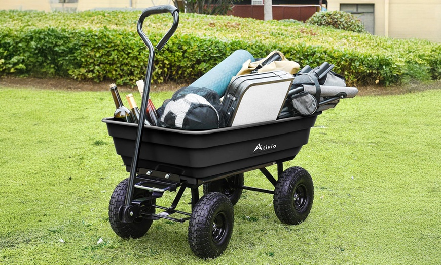 Image 1: Alivio Garden Cart 75L Heavy Duty Wheelbarrow Trolley