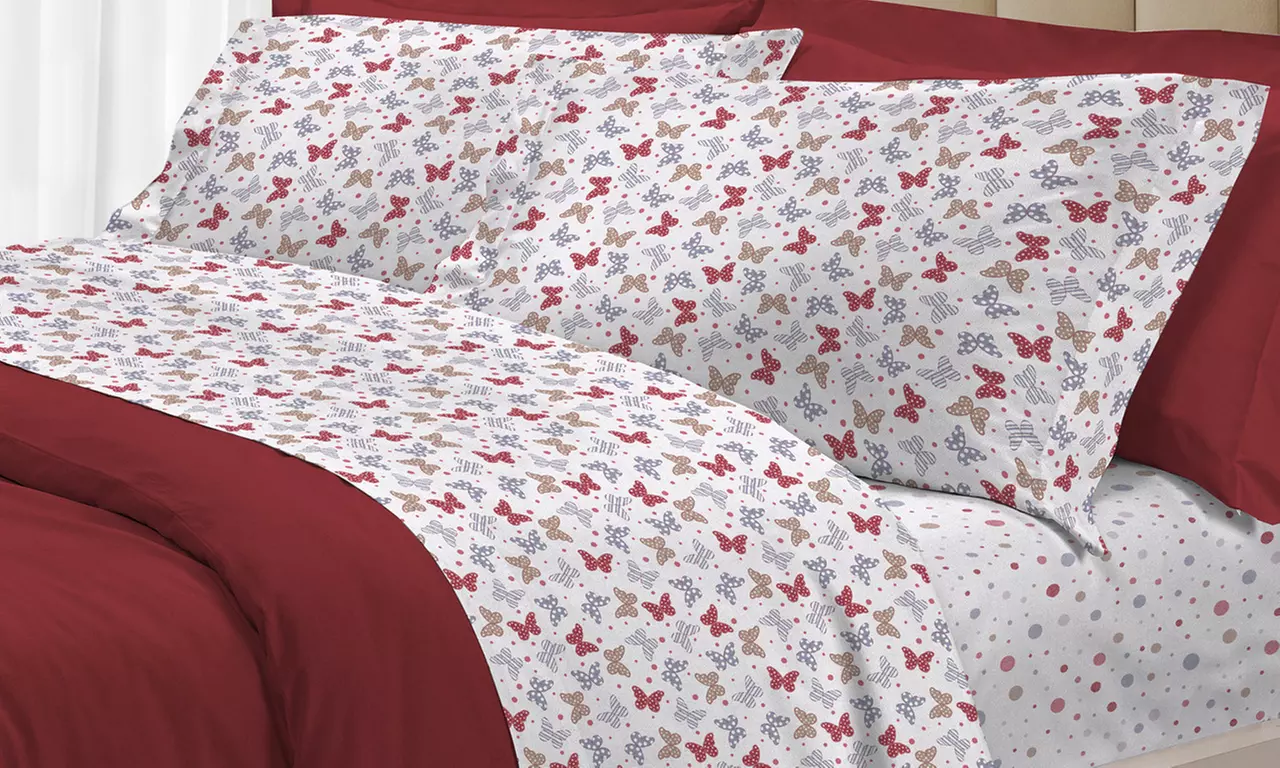 Completo di lenzuola in cotone Co. Ingros. Tex