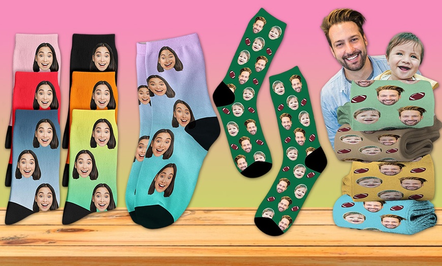 Image 6: Custom Photo Socks from Justyling — Perfect Gift  (Up to 83% Off)