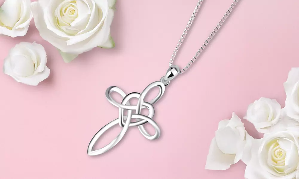 Italian Sterling Silver Cross Heart Necklace