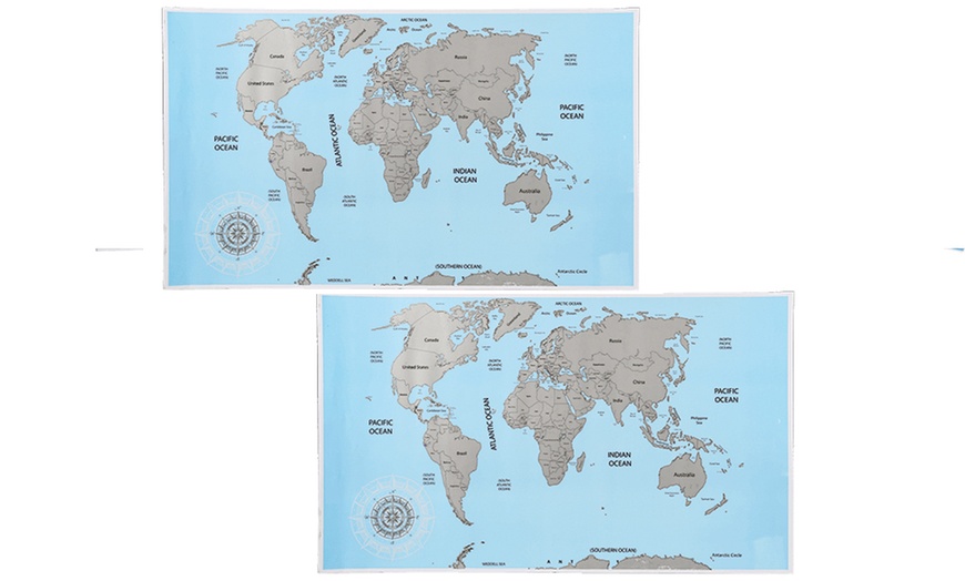 Image 4: Póster del mapa del mundo para rascar