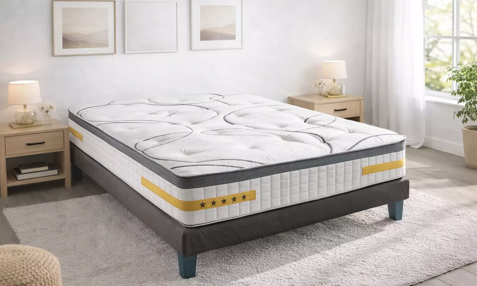 Sommier en bois "Kit15" de Nupsia, technologie tri-lattes actives