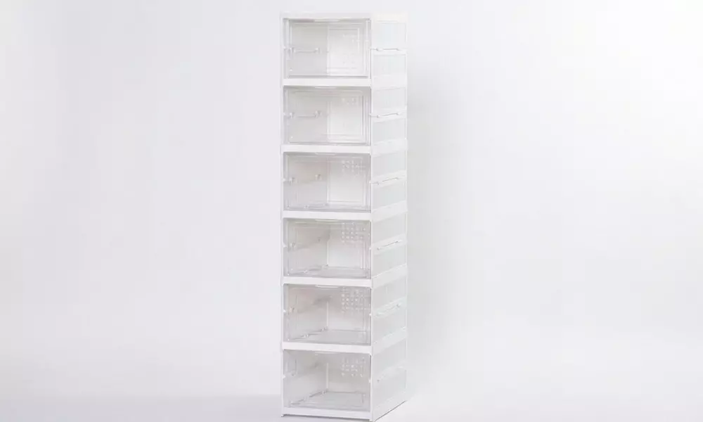 Scarpiera impilabile con 6 contenitori