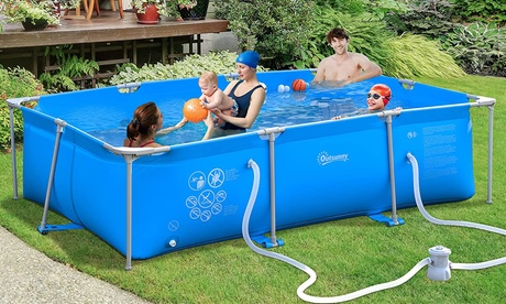 Outsunny Unisex Grey Ground Swimming Pool:848-016V71gy Swimming Pool