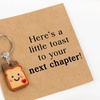 Image 2: Wooden Bread Keychain Gift Set with Message Card