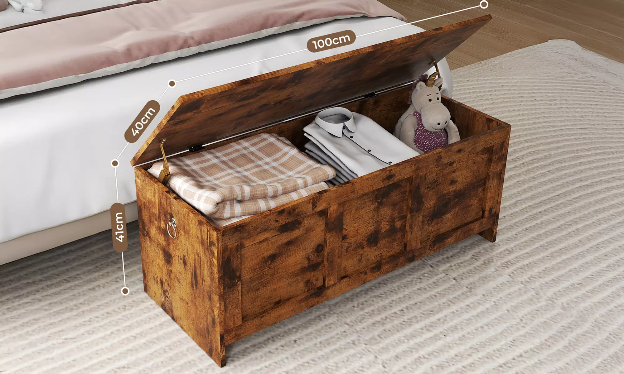 Levede Rustic Storage Bench