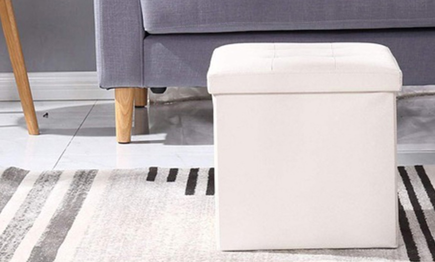 Image 9: Puff cuadrado con almacenaje