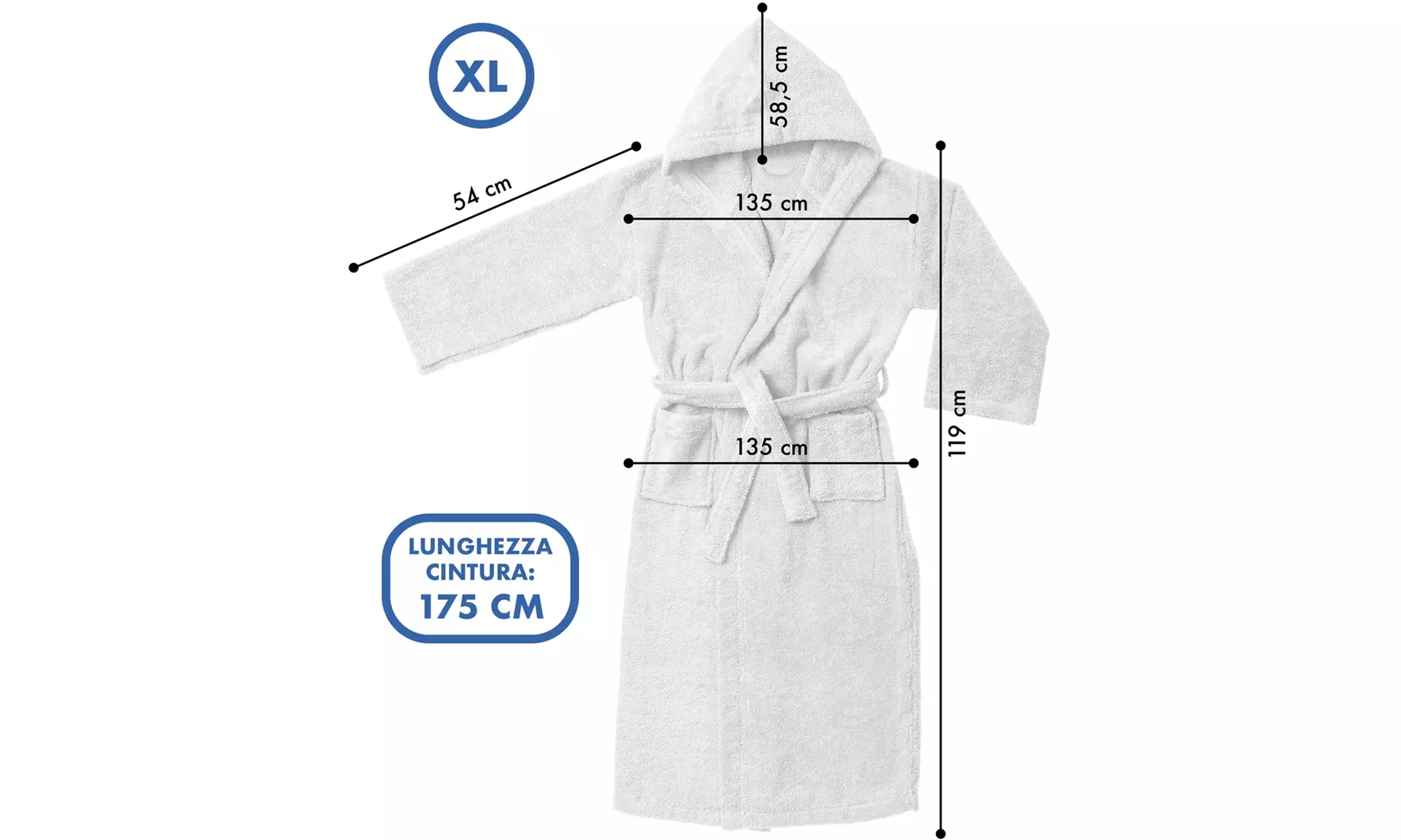 Accappatoio in spugna unisex