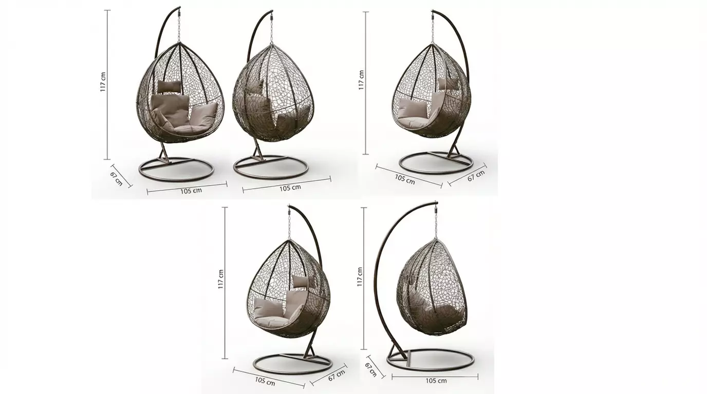 Poltrona sospesa a dondolo per giardino e terrazzo