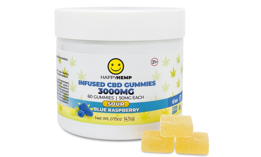 Image 7: Happy Hemp SOUR Infused CBD Gummies - High Potency