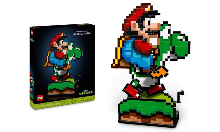 Image 1: LEGO Super Mario World: Mario & Yoshi Set (71438) - Collectible Model Kit for Adults