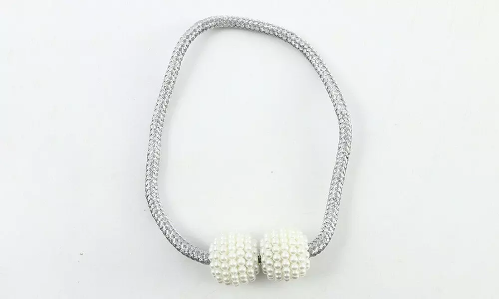 2Pcs Curtain Tie Backs Magnetic Ball Buckle Holder Tieback Clips Window Home