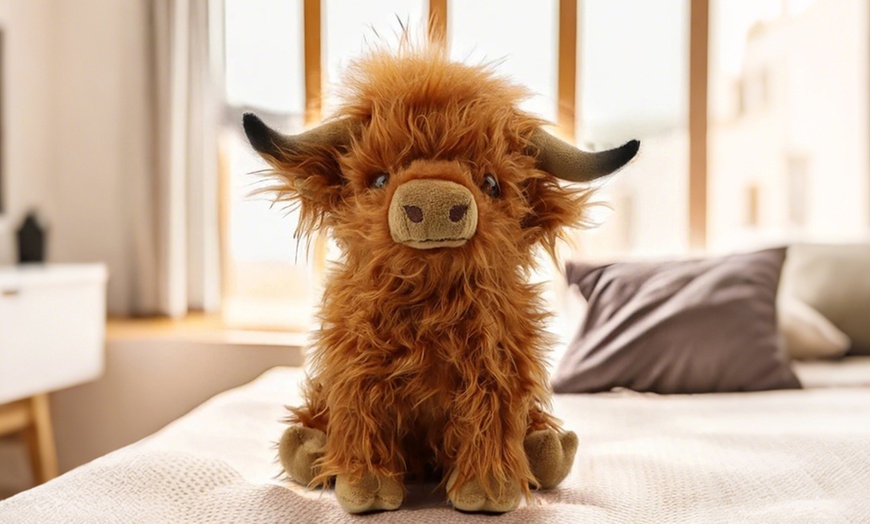 Image 1: Highland Cow Plush Toy, Ultra-Soft Fabric, 25cm Size