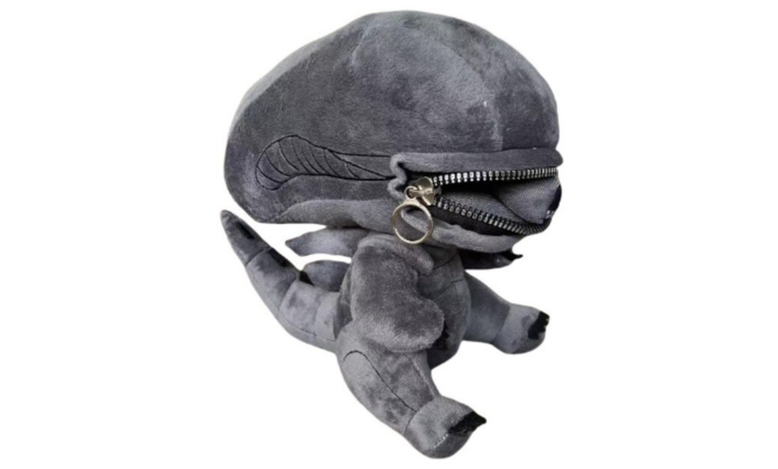 Image 1: Alien-Inspired Xenomorph Zipper Mouth Plush Soft Toy