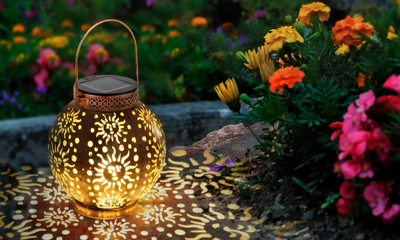 ItBelongs2U Waterproof Metal LED Solar Garden Hanging Tabletop Lamp