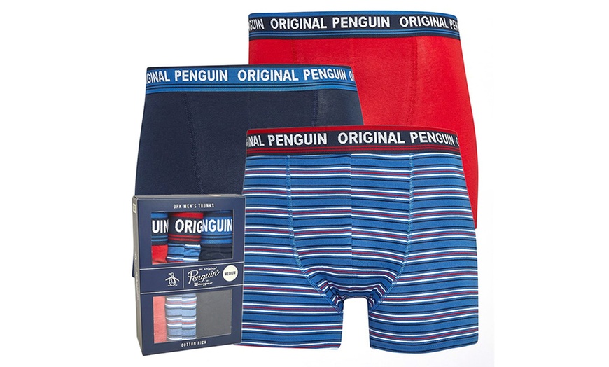Image 2: Original Penguin Men's Boxer Briefs - 3 Pack Assorted Colours, Organic Cotton
