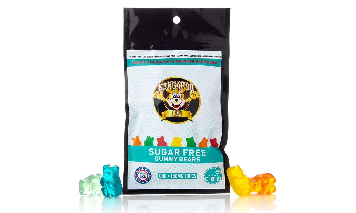 Potent Sugar-Free Organic CBD Infused Gummies from Kangaroo (150mg-5000mg)