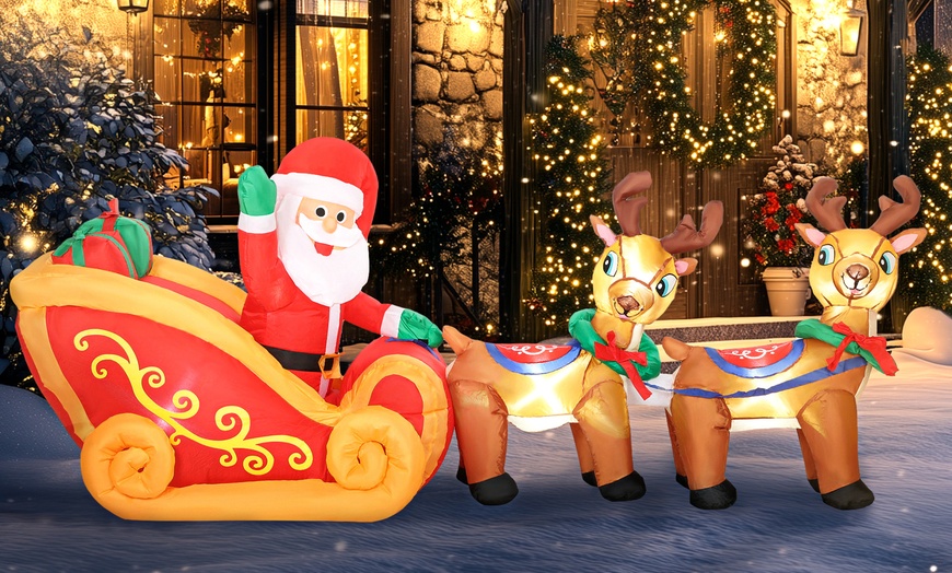 Image 7: Outsunny Inflatable Santa Christmas Decorations