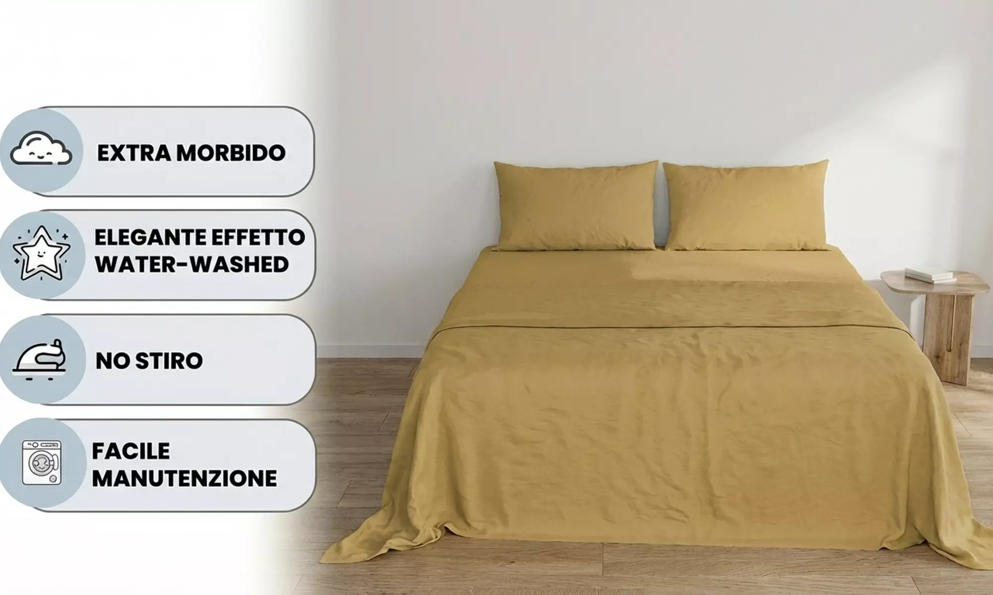 'Water Washed' beddengoedset voor tweepersoonsbed