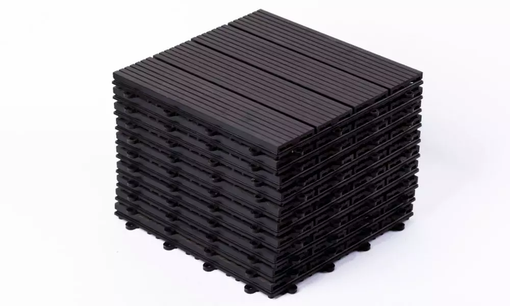 Up to 50 Packs of Non-Slip Decking Tiles - Grey or Brown