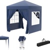 Image 4: Outsunny Pop-Up Gazebo 2m x 2m with Side Panels in Blue, Black, Green