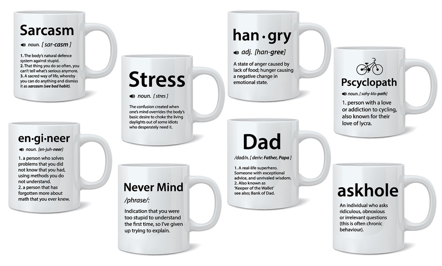 Image 1: One or Two Definition Novelty Mugs