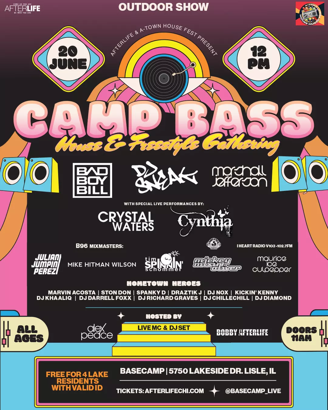CAMP BASS - featuring Chrystal Waters, Cynthia, Bad Boy Snake, Marvin Acosta, Julian 'Jumpin' Perez & more on June 20
