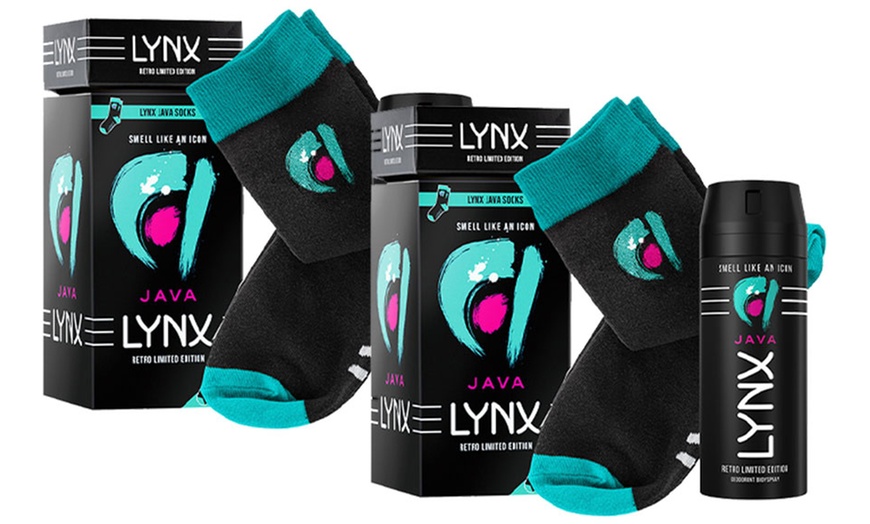 Image 3: Up to Four Lynx Java Retro Body Spray and Socks Gift Sets