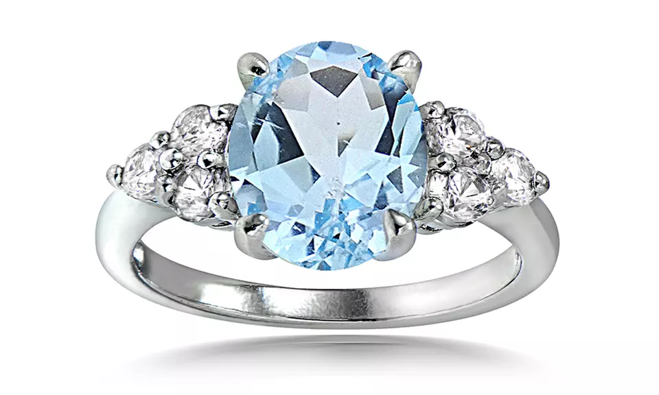 Gemstone Oval Fashion Rings in Sterling Silver - Second Medium
